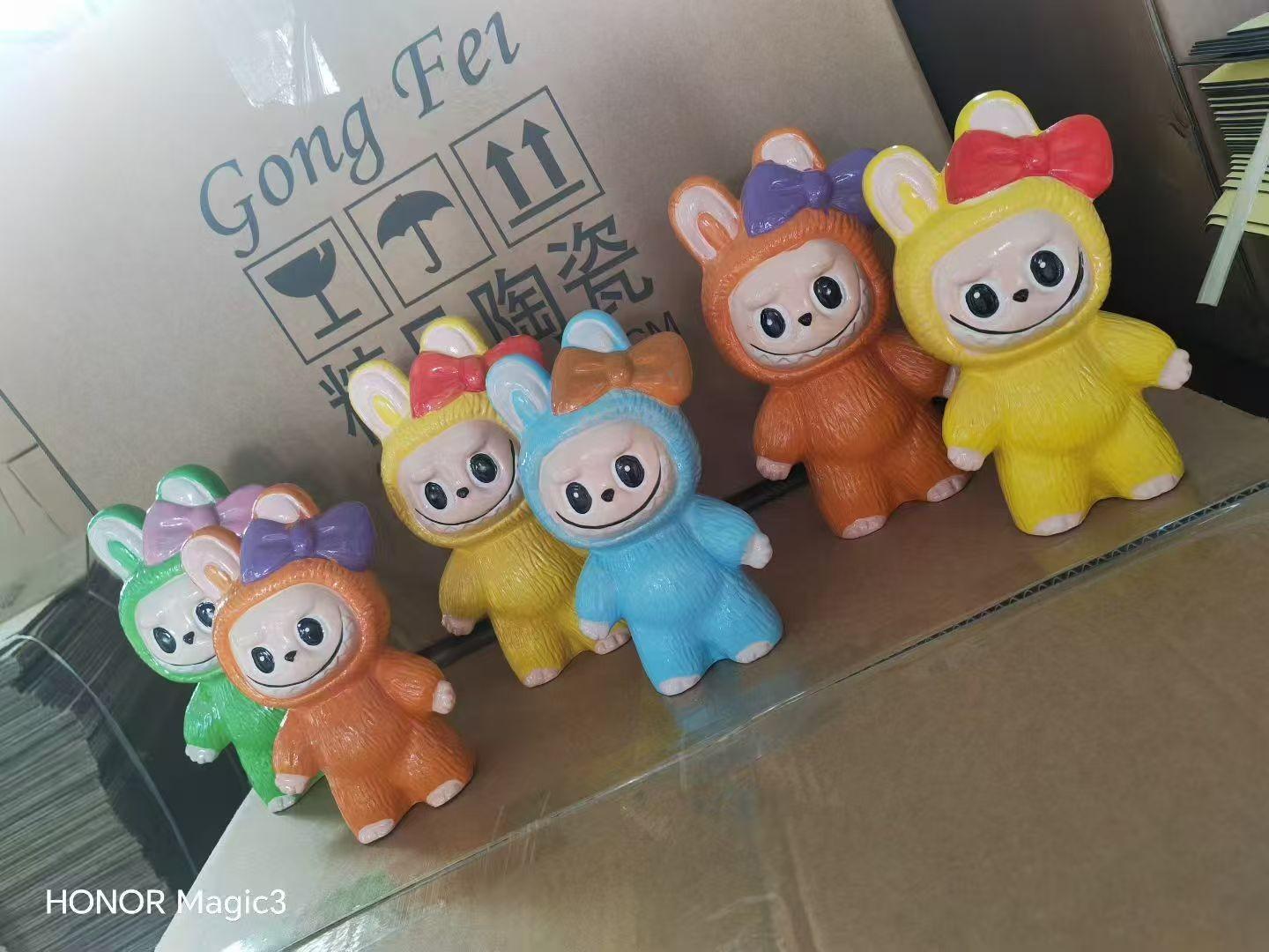 18CM陶瓷手彩拉布布60只/箱-全旗玩具批发