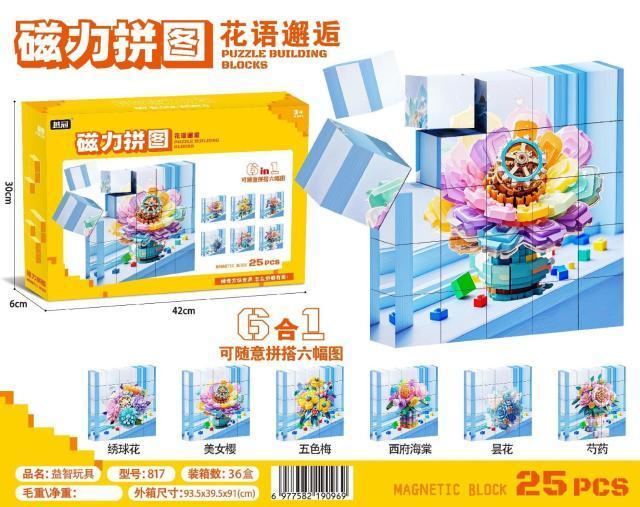 817 益智磁力方块/花语邂逅六合一 36盒/箱-全旗玩具批发