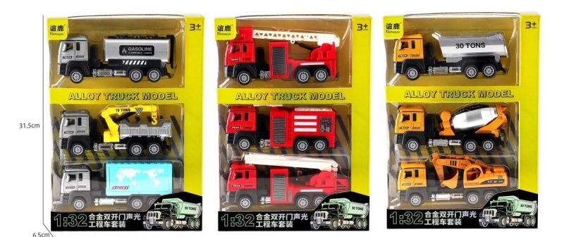CHE039 1:32 双开门声光工程车套装 24盒/箱-全旗玩具批发