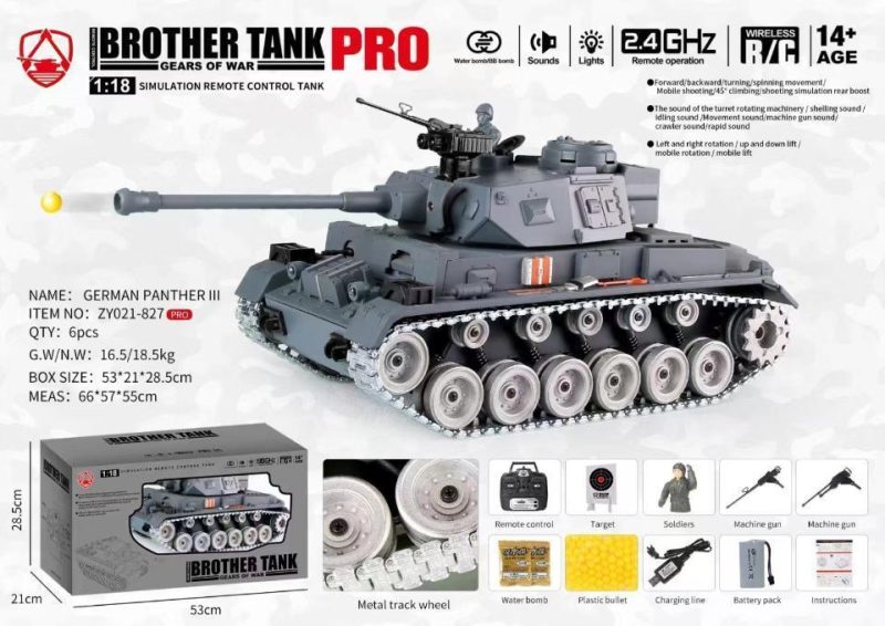 ZY021-827 PRO (GERMAN PANTHER III) 德国黑豹TV灰色-全旗玩具批发